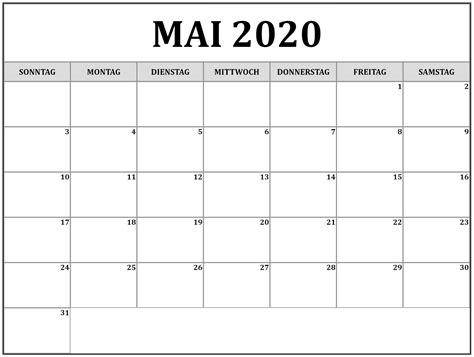 Kalender 2020 Deutschland