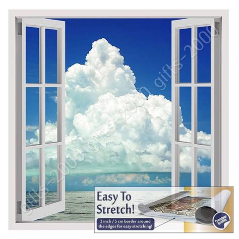 Clouds Covering The Ocean By Fake 3d Window Canvas Rolled Wall