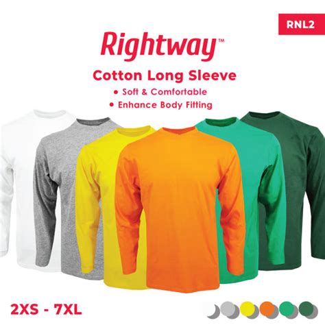 Rightway Unisex Long Sleeve Cotton Basic Round Neck Long Sleeve T Shirt