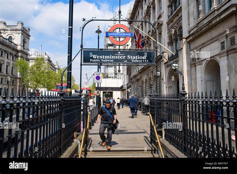 Westminster Underground Station In London United Kingdom Stock Photo