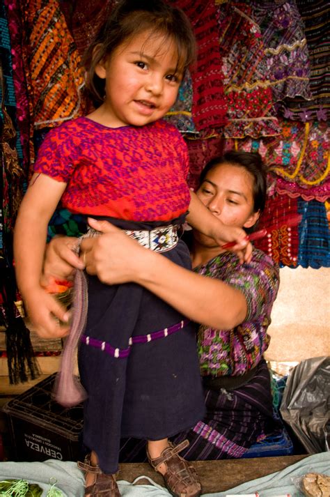 Young Children Still Wear Mayan Traditional Clothes Guatemala Mayan