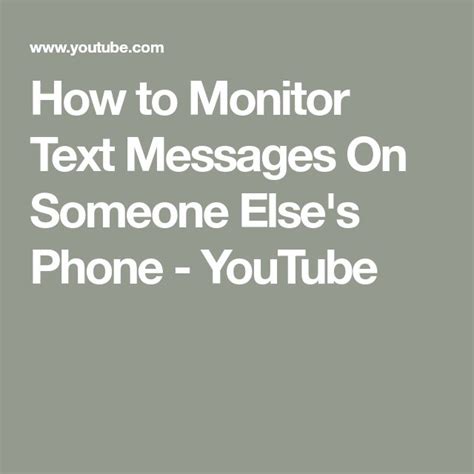 How To Monitor Text Messages On Someone Elses Phone Youtube Text