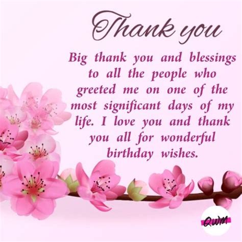 Thank You For Birthday Wishes Messages Quotes With Images
