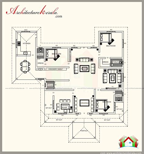 1700 Square Feet Traditional House Plan You Will Love It Acha Homes