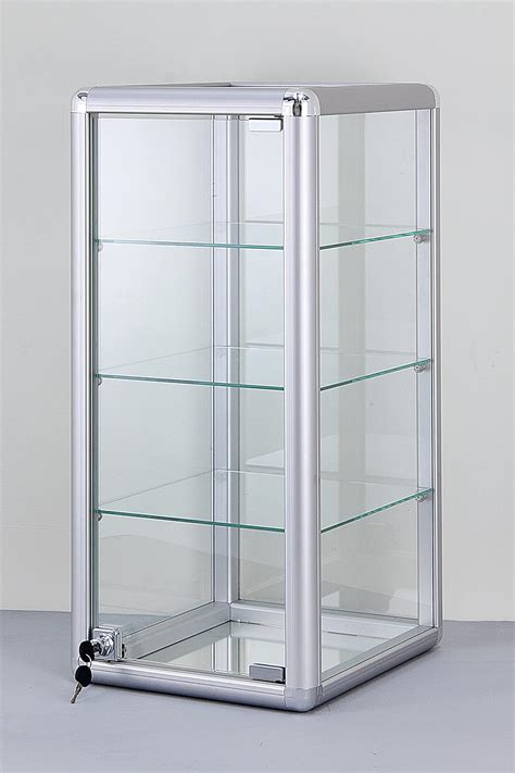 3 Shelf Sturdy H Glass Display Countertop Aluminum Frame