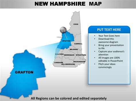 Usa New Hampshire State Powerpoint County Editable Ppt Maps And Templ