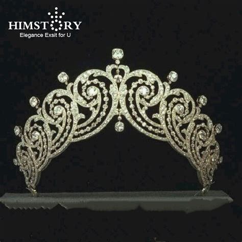 Himstory Royal Shinny Princess Full Zircon Brides Tiaras Crowns Retro European Hairbands Wedding