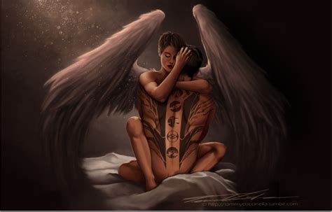 Rule 34 Angel Wings Divergent Female Male Nude Sex Short Hair Tammycoccinella Tattoo Tobias