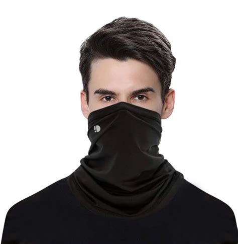 Reusable Black Bandana Cotton Spandex Face Mask Way Stretchable At Rs