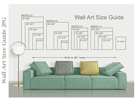 Wall Art Size Guide Print Size Guide Wall Size Comparison Etsy New