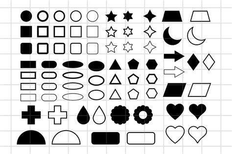 Outline Basic Shape Svg For Cricut And Silhouette Shapes Svg Etsy My