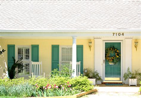 Green Door Yellow House Exterior Exterior Paint Colors For House