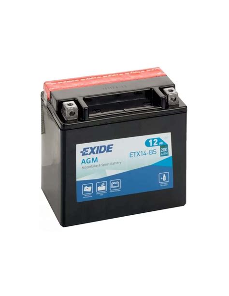 Batería De Moto Exide Agm Etx14 Bs 12v 12ah 200a