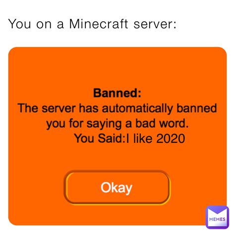 You On A Minecraft Server I Like 2020 Tuxedocam445750 Memes