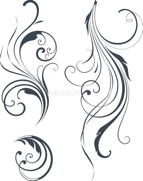 Vectorized Scroll Design Stock Vector Illustration Of Calligraphic