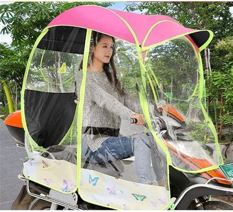 Smzzz Portable And Light Fully Enclosed Electric Motorcycle Umbrella