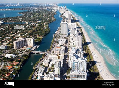 Aerial View Of Miami Beach Stock Photo Alamy