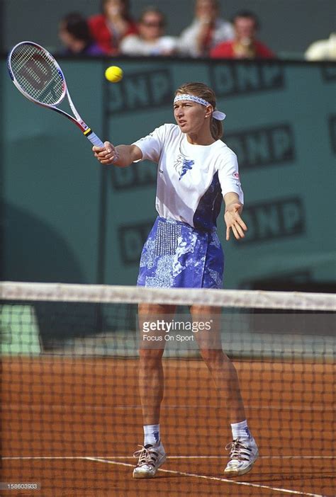 Steffi Graf Of The Germany Returns A Shot During The Women S Singles