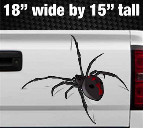 3d Spider Crawling Black Widow Tailgate Hood Window Vinyl Decal Vehicle