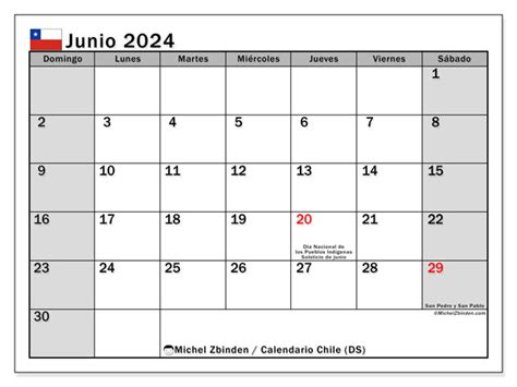 Calendario Junio 2024 Chile Michel Zbinden Es