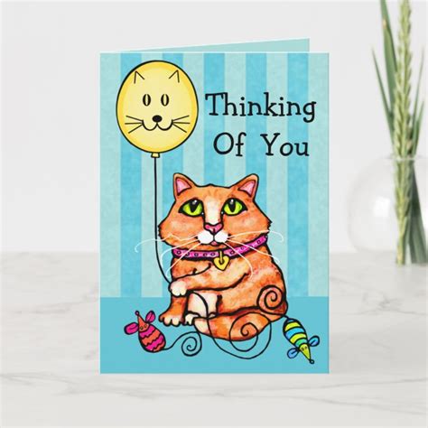 Thinking Of You Greeting Card For Cat Lovers