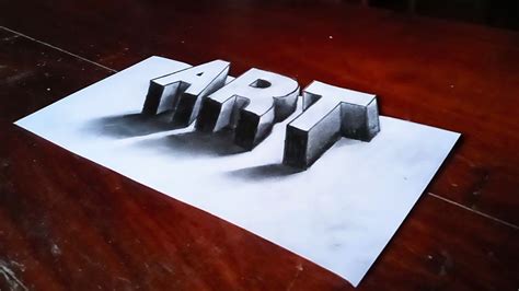 How To Draw A 3d Word Art3d Drawing Trick On Line Paper Youtube