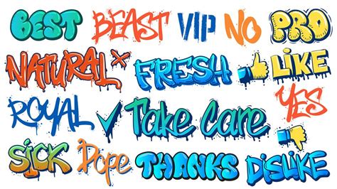 Graffiti Tags Fresh Best And Dope Street Art Text Signs Spray Paint