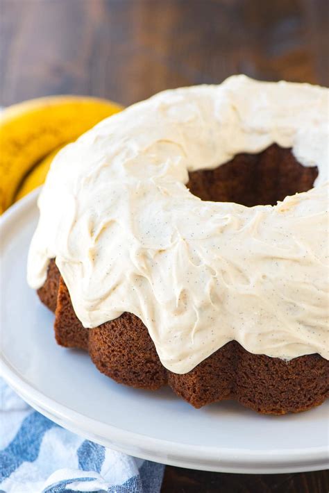 BEST Banana Bundt Cake With Vanilla Cream Cheese Frosting