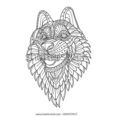 Zentangle Wolf Zentangle Animal Hand Drawn Stock Vector Royalty Free
