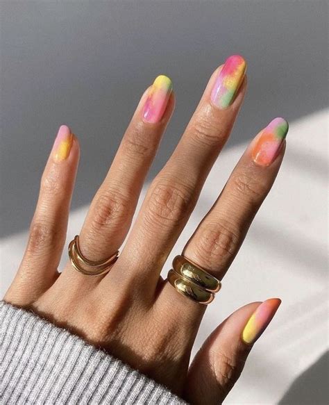 Insta Marajoline 🦋 In 2020 Tie Dye Nails Pretty Acrylic Nails