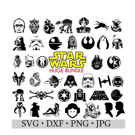 Star Wars Bundle SVG JPG DWG png Silhouette Cameo or Cricut | Etsy