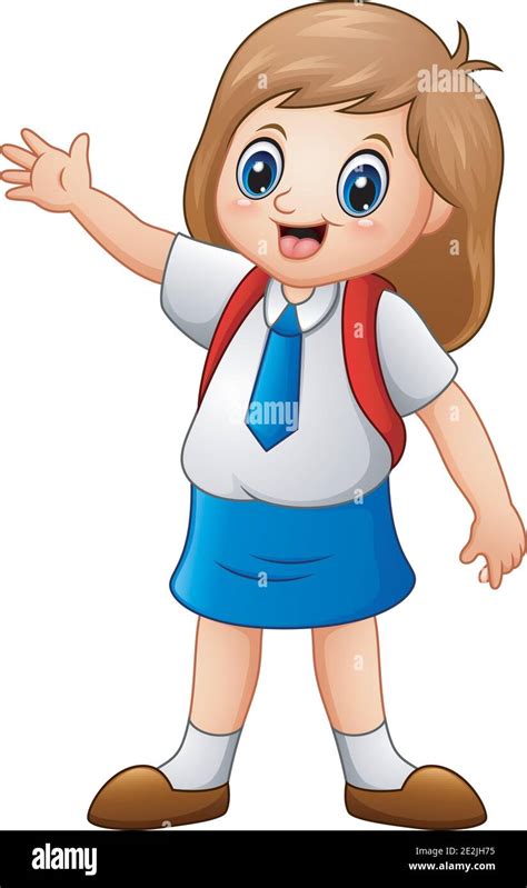 Vector Illustration Of A Cute Girl In A School Uniform Stock Vector