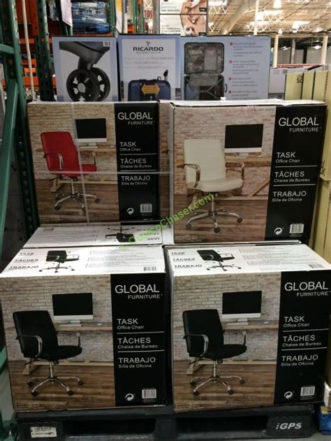Costco—460016 Global Furniture Task Chair Bounded Leather Box 