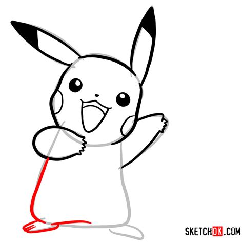 How To Draw Happy Pikachu Pokemon Sketchok Easy Drawing Guides