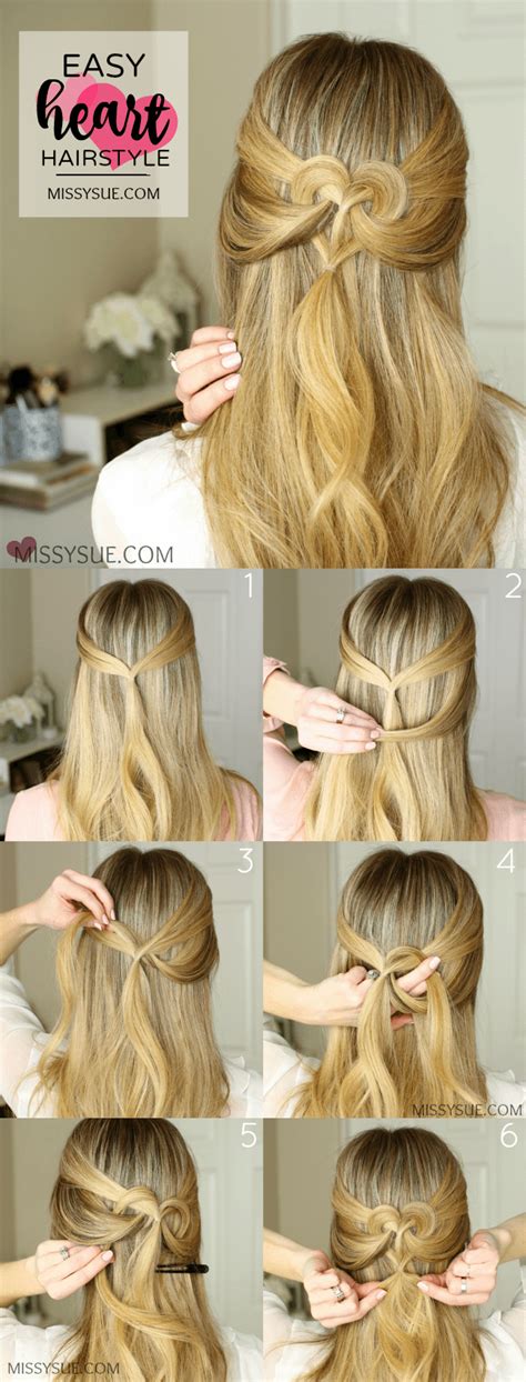 Another way how to pack hair of medium length is to make a beautiful pigtail into a bundle. Heart Hairstyles 2 Ways | MISSY SUE