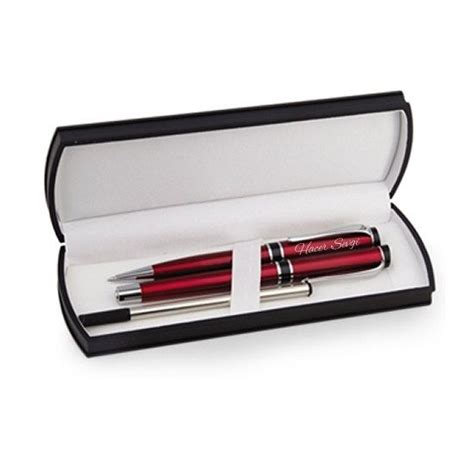 Personalized Red Pen Set Custom Engraved Name By Hediyeshop On Etsy