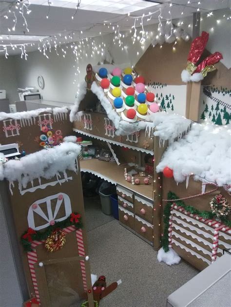 My Office Cubicle Made Into A Gingerbread House For Christmas 2018