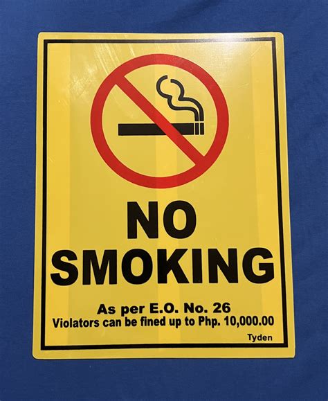 A Mart High Impact Plastic Signage 85 X11 Inches No Smoking Sign Not