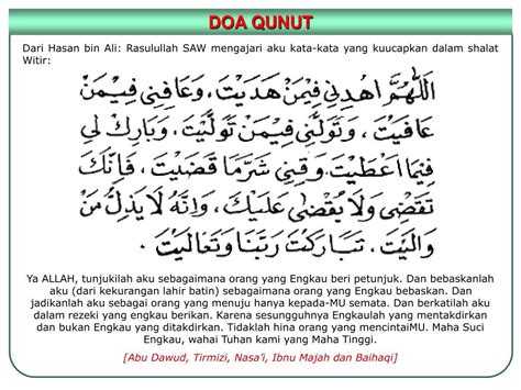 Doa Qunut Sholat Subuh Lengkap Arab Latin Dan Artinya Dan Doa Qunut