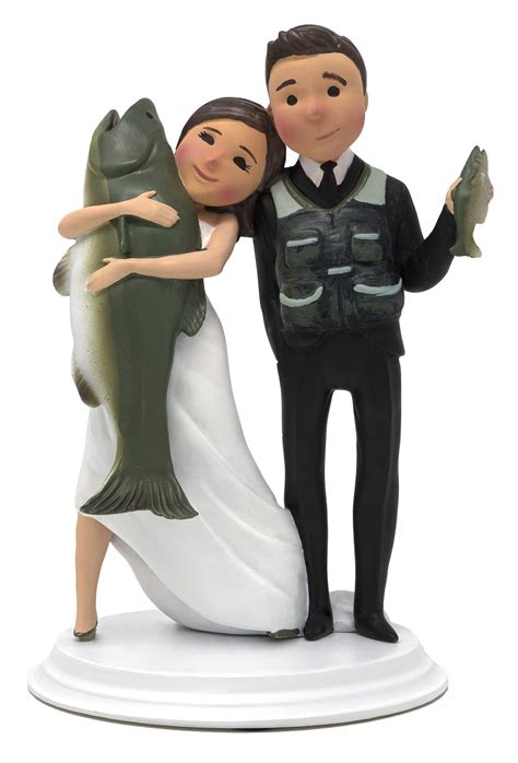 Buy Unique And Funny Fishing Wedding Cake Toppers Bride And Groom