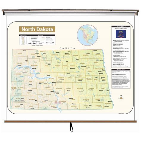 North Dakota Large Shaded Relief Wall Map Shop Classroom Maps