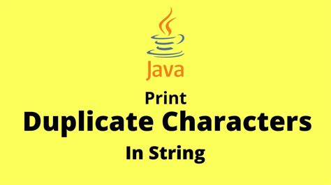 Java Program To Print Duplicate Characters In A String Youtube