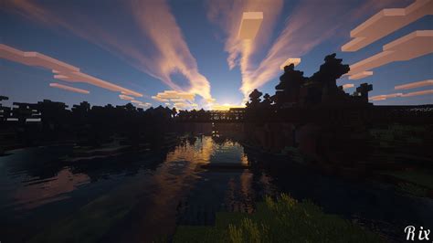 Minecraft Shaders Sunset