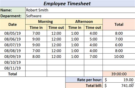 How To Create A Timesheet In Excel 5 Free Templates