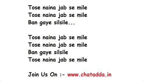 Tose Naina Full Song With Lyrics Arijit Singh Youtube