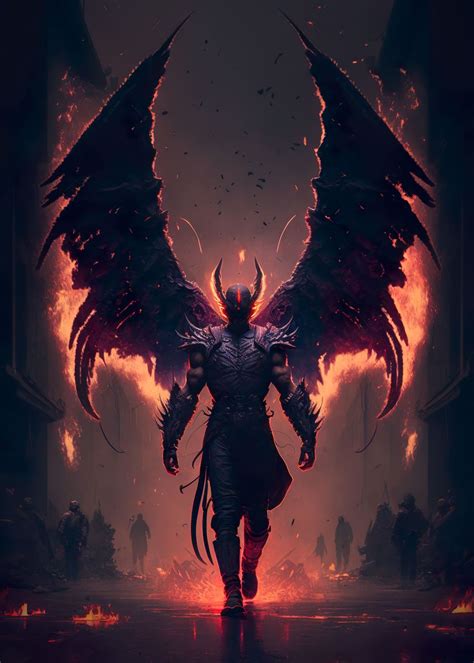 Winged Demon Poster Picture Metal Print Paint By Glitched Art Displate