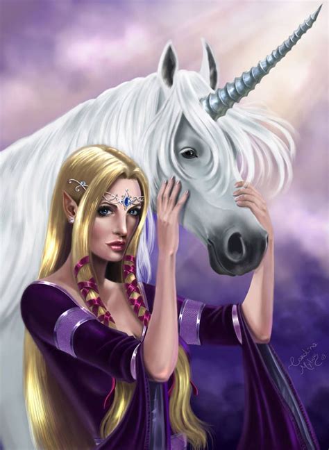 The Elf And The Unicorn By Carolmylius On Deviantart Unicorn And