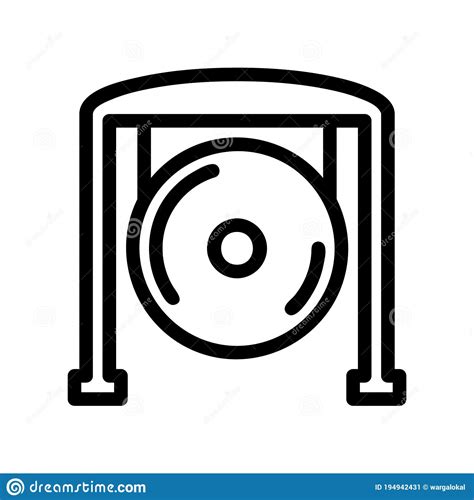 Gong Icon Or Logo In Outline Stock Vector Illustration Of Black