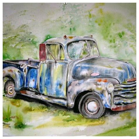 Made To Order Custom Watercolor Painting Of Truck Chevy Etsy