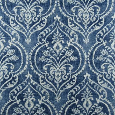 Mill Creek Fabrics Dalusio Denim Blue Damask Print 1502 Fabrics